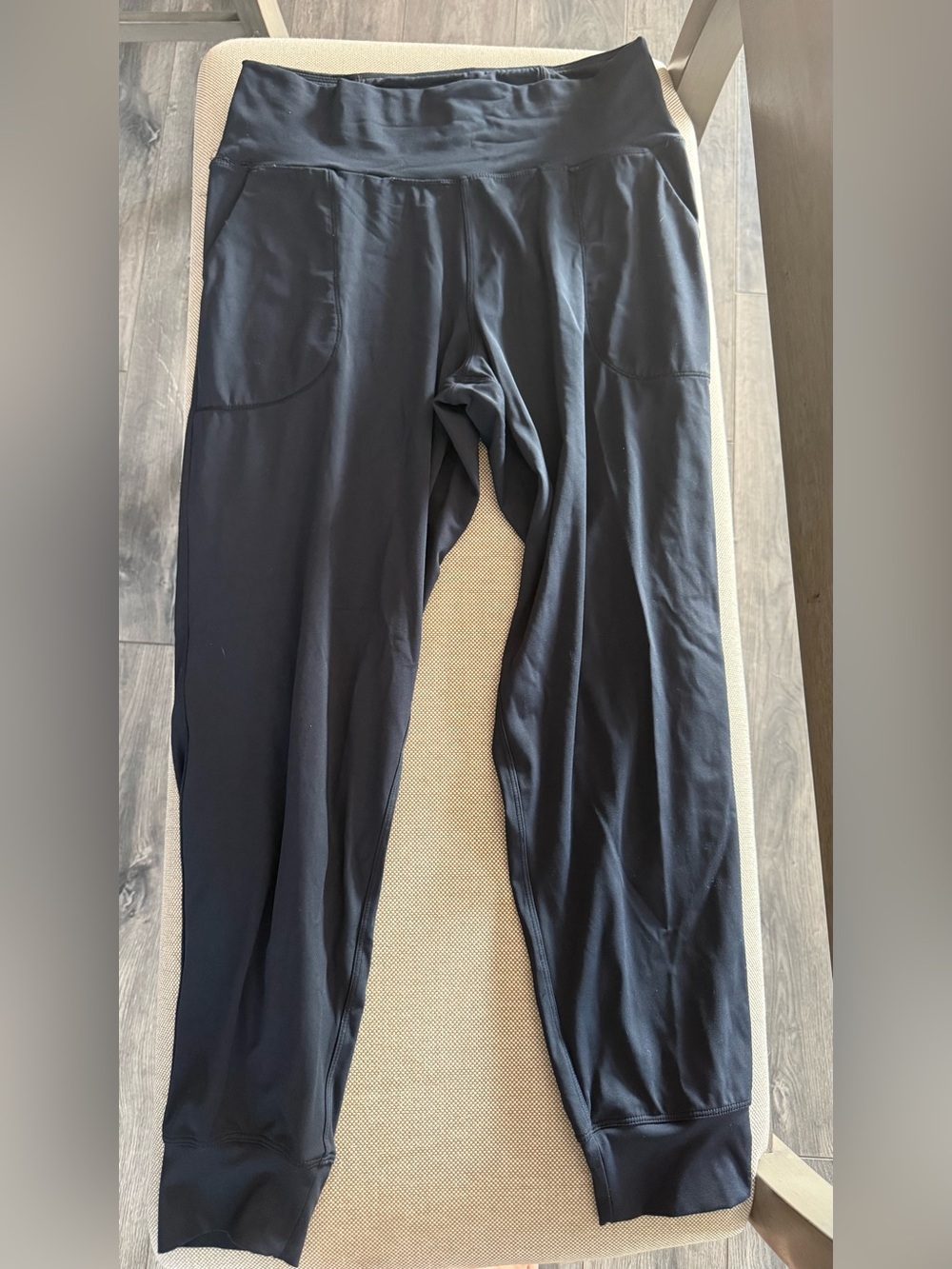Women's Black High-Waist Track Pants with Pockets